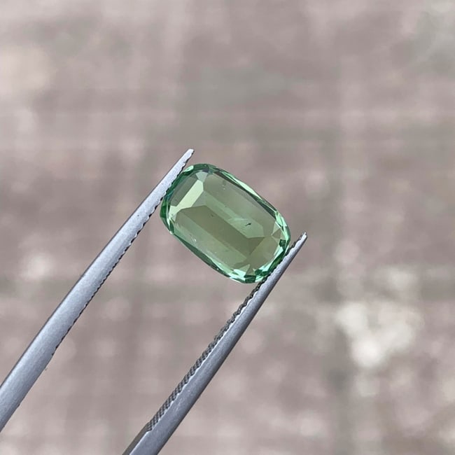 Mint Green Tourmaline Loose Gemstone, Faceted Tourmaline Ring Stone, 3.60CT - 4