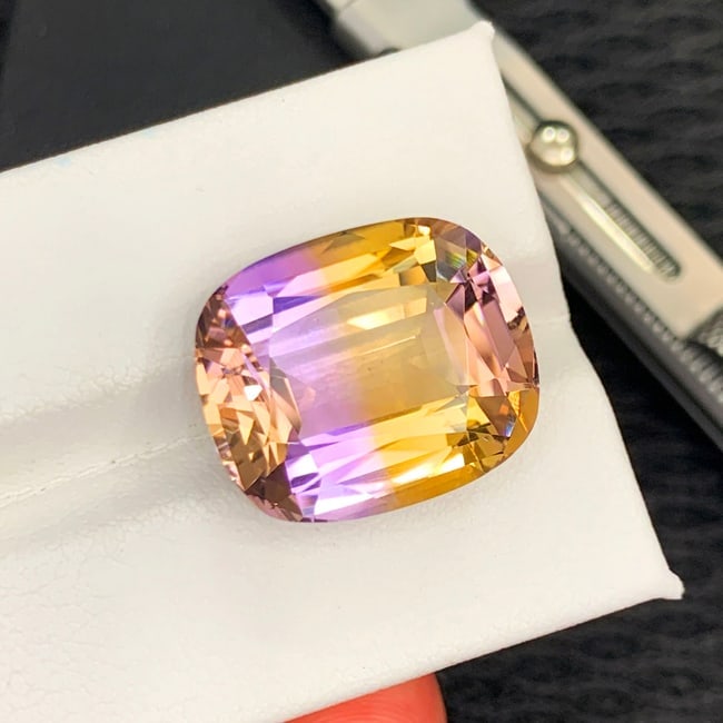 Natural Ametrine Gemstone, Bi Color Ametrine Loose Stone For Jewelry Making - 6