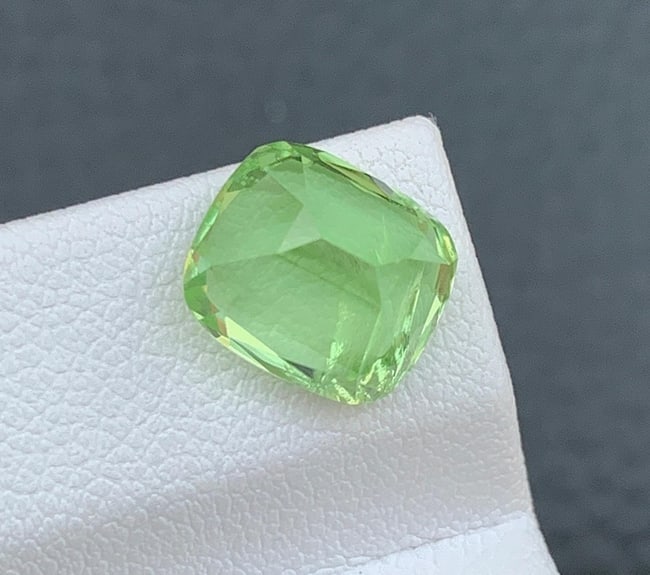 Cushion Cut Peridot Gemstone: 4.70 Carat Natural August Birthstone, Pakistan Origin - 2