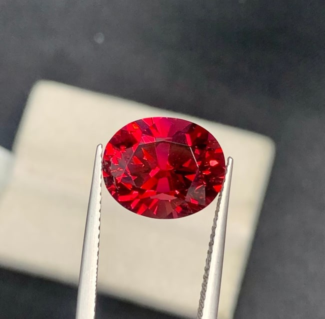 Cherry Red Unique Garnet Oval Cut Loose Gemstone From Tanzania - 5.74 Carat - 2
