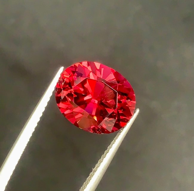 Cherry Red Unique Garnet Oval Cut Loose Gemstone From Tanzania - 5.74 Carat - 7