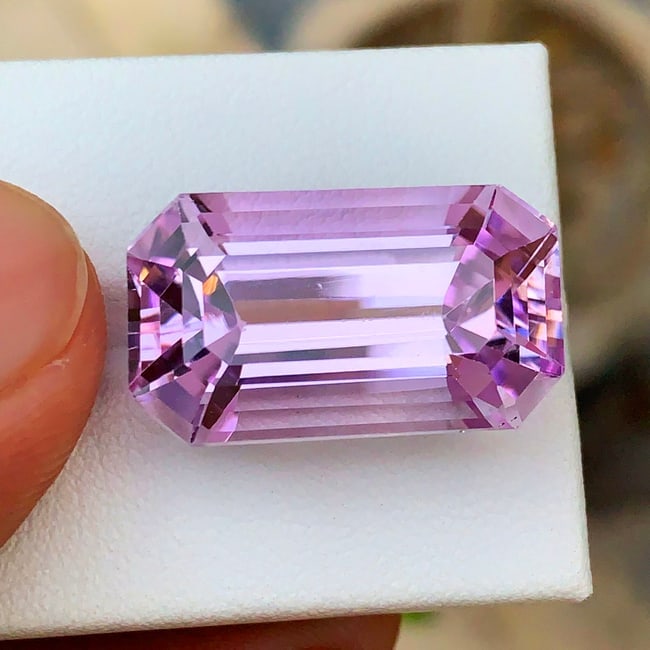 Lilac Kunzite Gemstone, Natural Kunzite Jewelry Stone, Emerald Cut Kunzite - 3