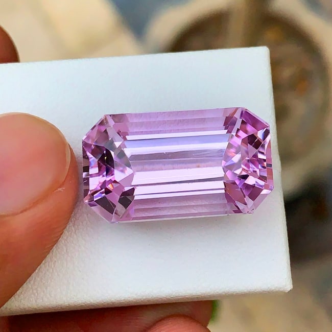 Lilac Kunzite Gemstone, Natural Kunzite Jewelry Stone, Emerald Cut Kunzite - 4