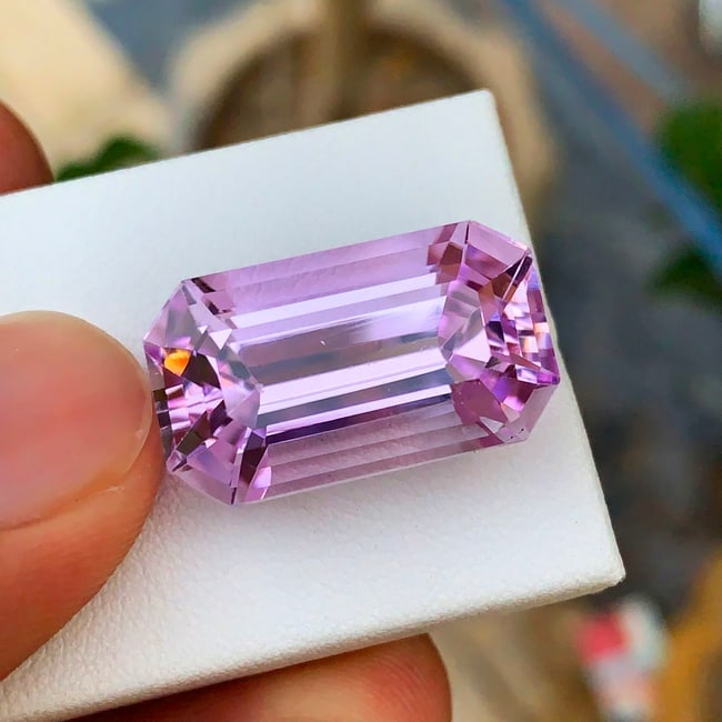 Lilac Kunzite Gemstone, Natural Kunzite Jewelry Stone, Emerald Cut Kunzite - 5