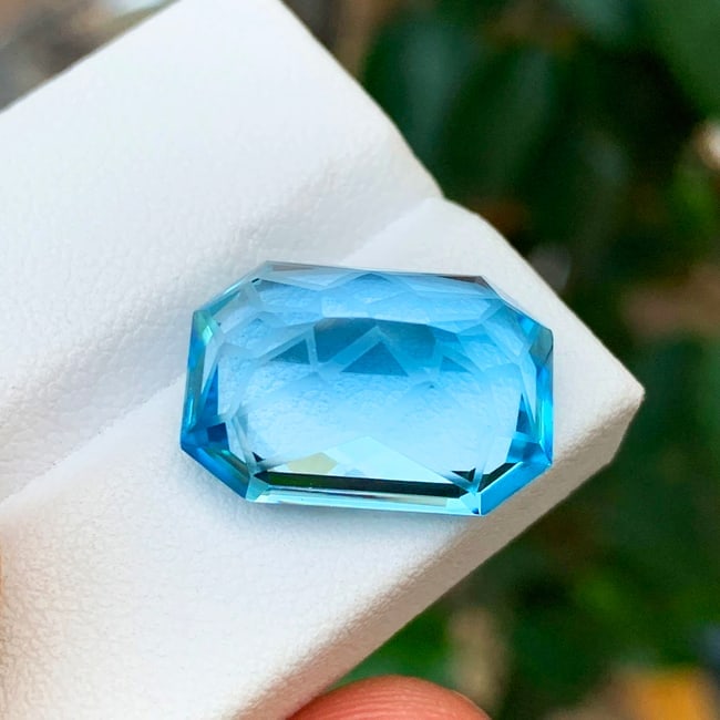 Natural Swiss Blue Topaz Gemstone, Precision Cut Topaz Ring Stone - 2