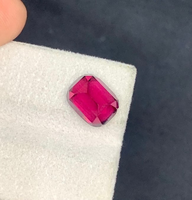 5.70 Carat Natural Raspberry Pink Garnet Cushion Cut Gemstone From Tanzania - 3
