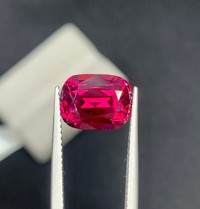 5.70 Carat Natural Raspberry Pink Garnet Cushion Cut Gemstone From Tanzania - 6