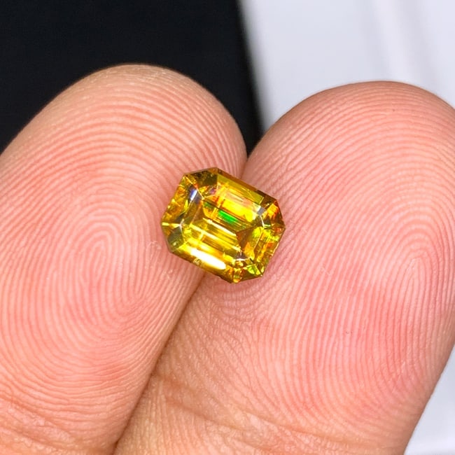 Full Fire Sphene Ring Stone, Yellow Sphene Titanite Gemstone - 2