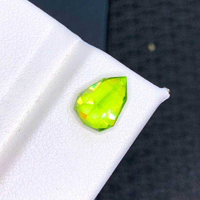 Apple Green Sphene Gemstone, Full Fire Sphene Var Titanite Ring Stone - 5