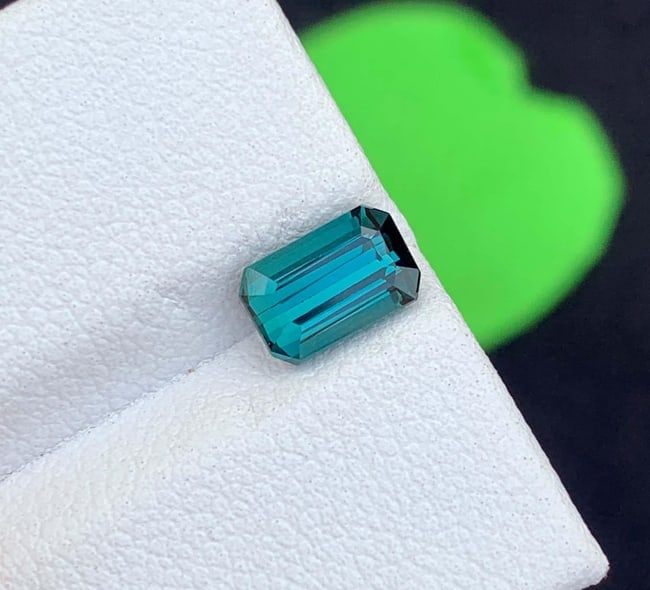 Blue Indicolite Tourmaline Gemstone: Emerald Cut, 1.03 CT, October Birthstone - 4