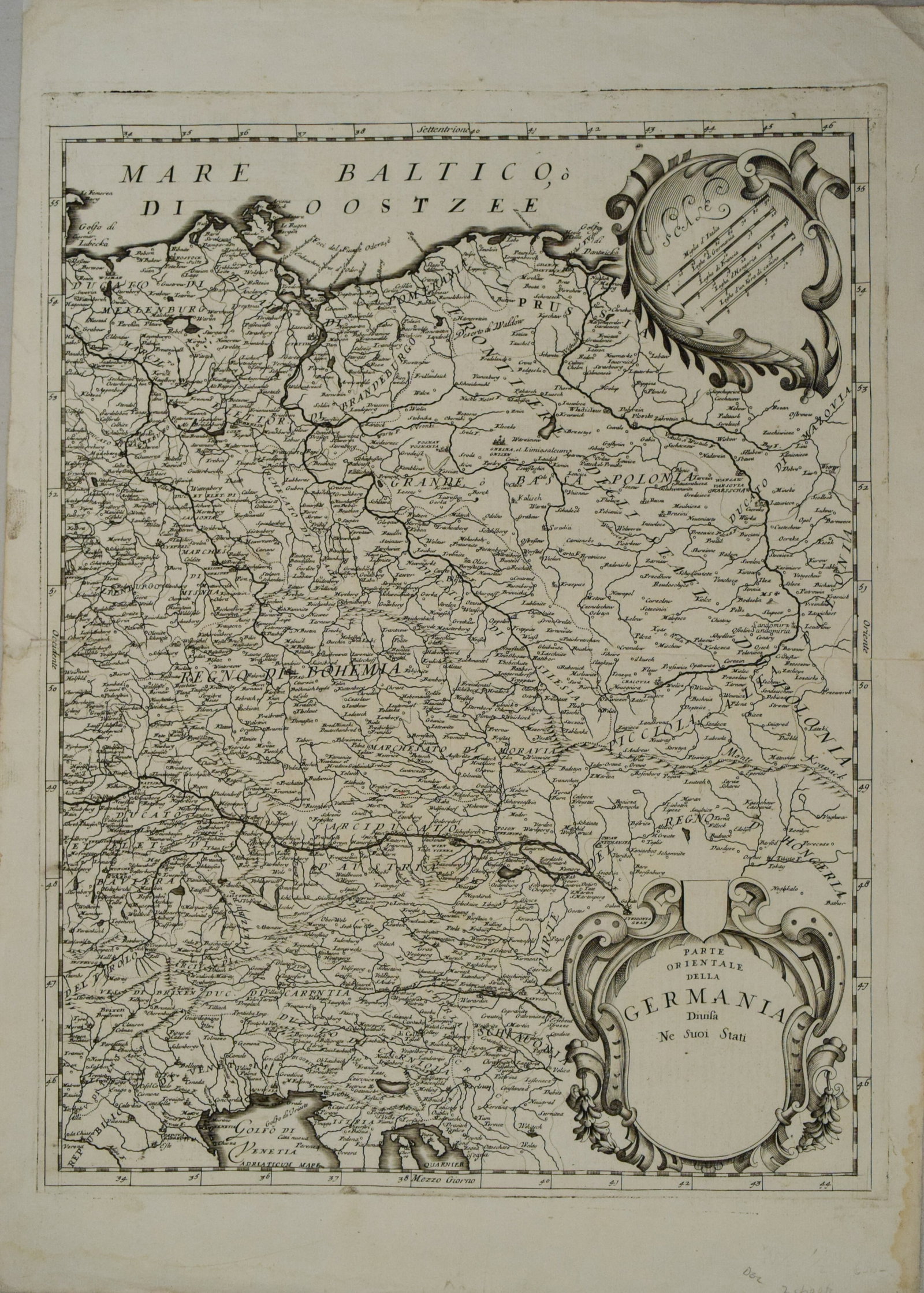 1688 Coronelli Map of Central Europe -- Germania, Parte Occidentale [in set with] Parte Orientale - 2