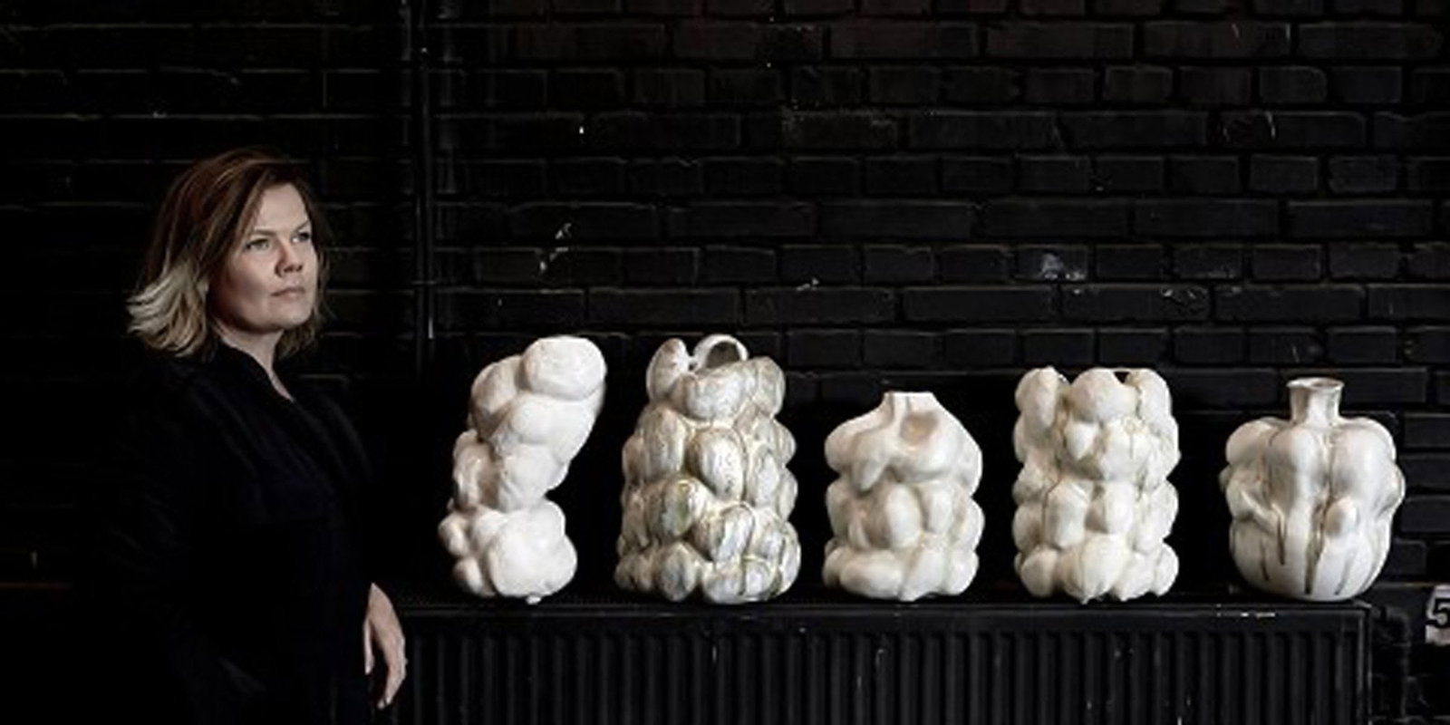 Christina Muff, Danish contemporary ceramicist (b. 1971). Hand modeled stoneware vase from the - 7