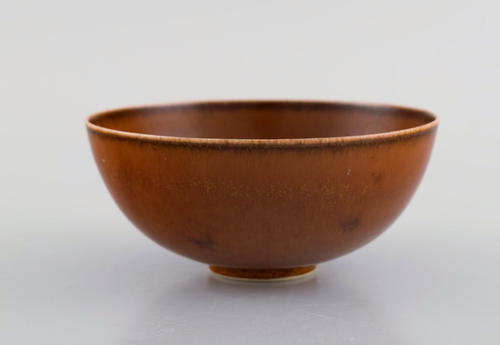 Saxbo bowl in glazed stoneware. Beautiful glaze in brown shades. Mid-20th century. - 7