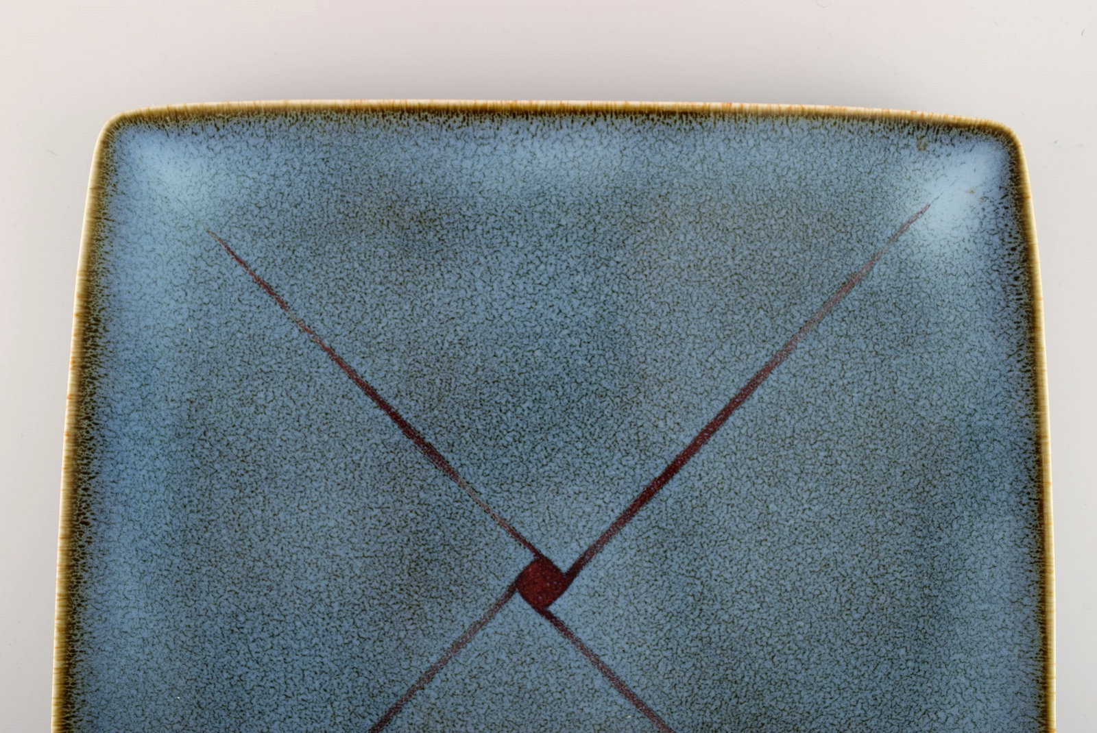 Inger Persson (b. 1936) for Rorstrand. Large square dish in glazed ceramics. Swedish design. Dated - 3