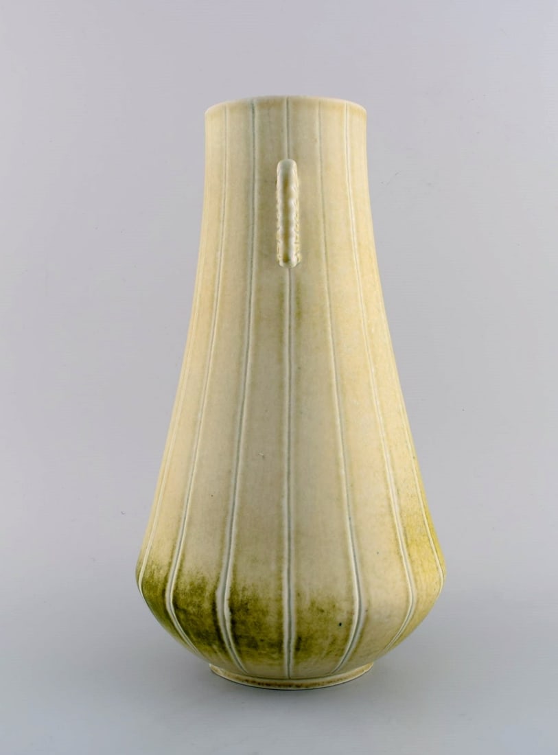 Gunnar Nylund for Rorstrand. Large rare unique Air Force vase in glazed stoneware. Swedish design, - 7