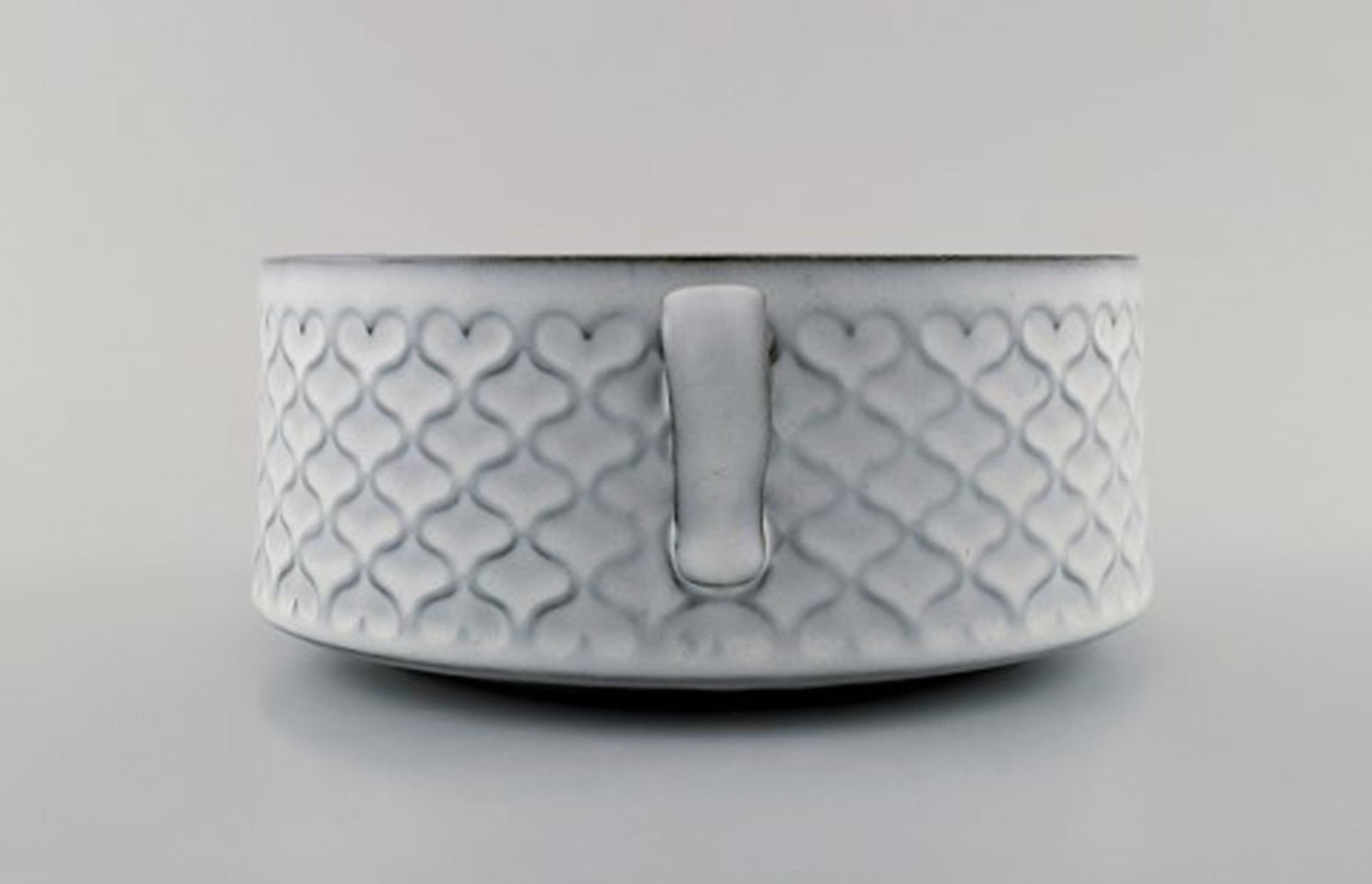Bing & Grondahl number 312. Bowl with handles. B & G Grey Cordial Quistgaard Nissen Kronjyden - 3