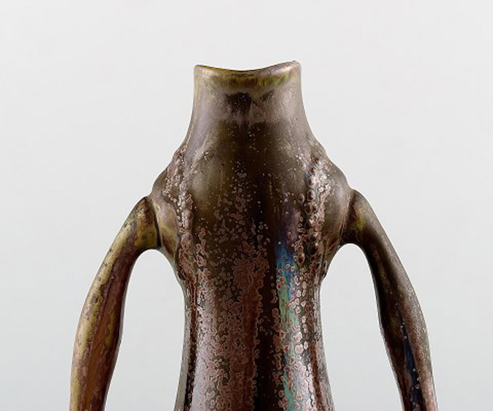 French Art Nouveau ceramic vase, Denbac (1909-1952) produced in Vierzon. - 4