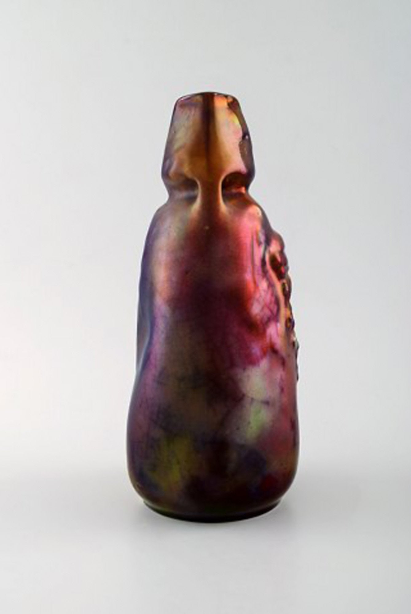 MONTIERES ART NOUVEAU IRIDESCENT CERAMIC VASE. - 3