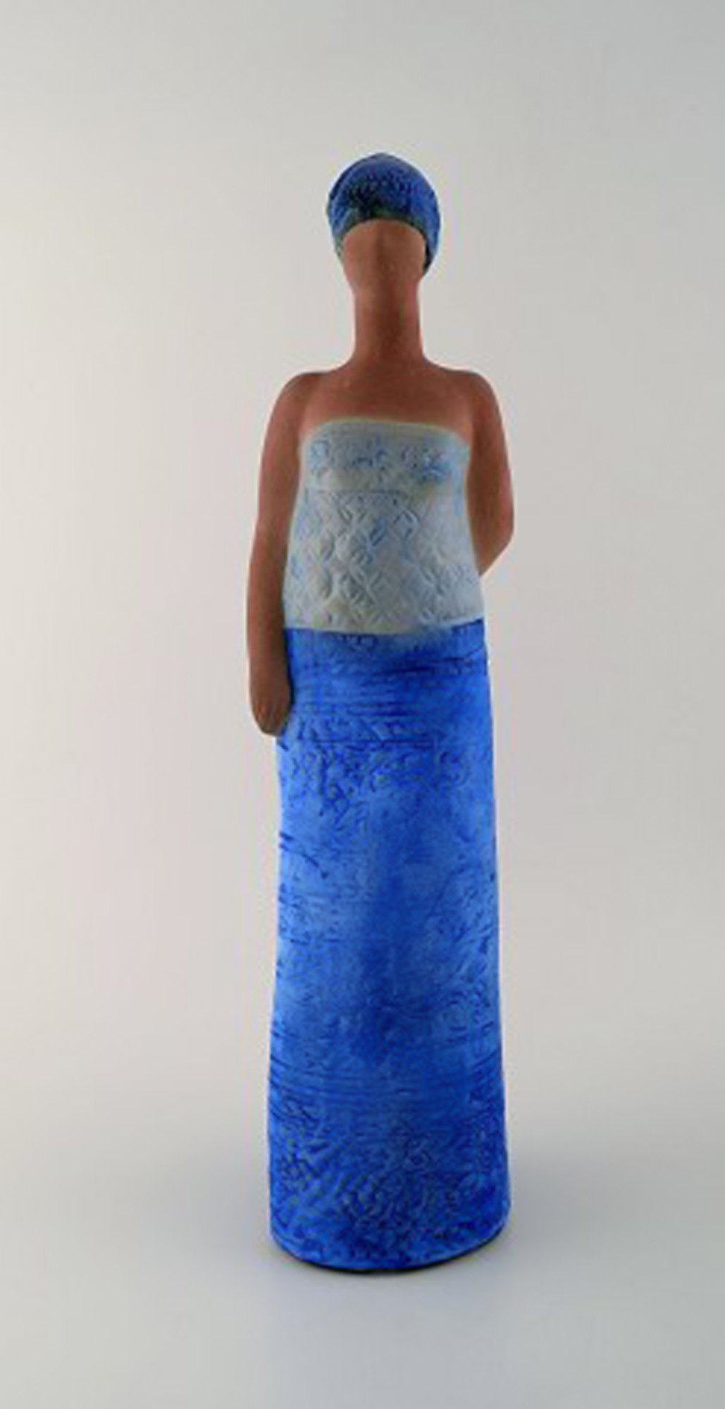 Lisa Larsson, very rare large figure, Mother carrying child. Gustavsberg Swedish ceramic figure - 3