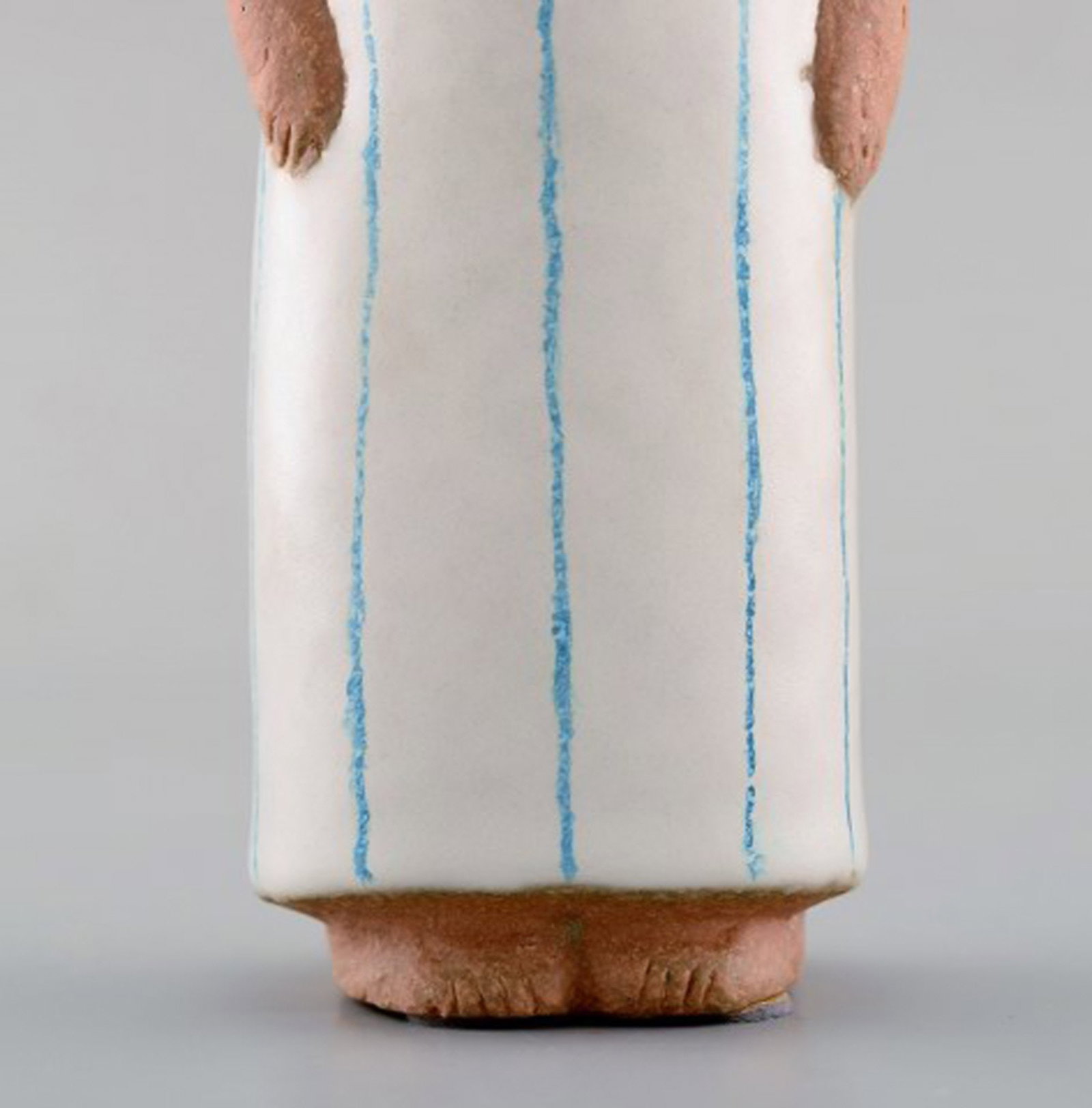 Lisa Larson for Gustavsberg. Girl in glazed ceramics. Dated 1993. - 4