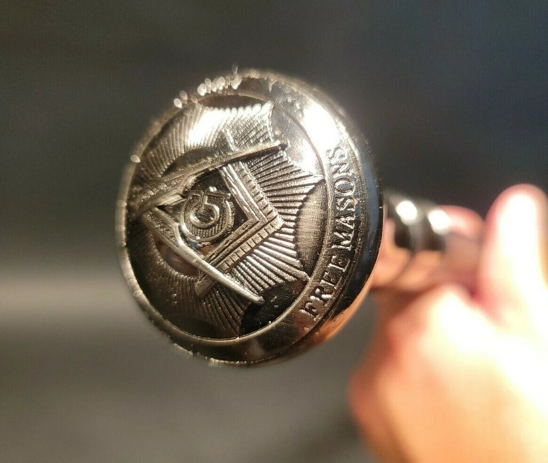 36" Free Masons Metal Walking Stick Cane - 3