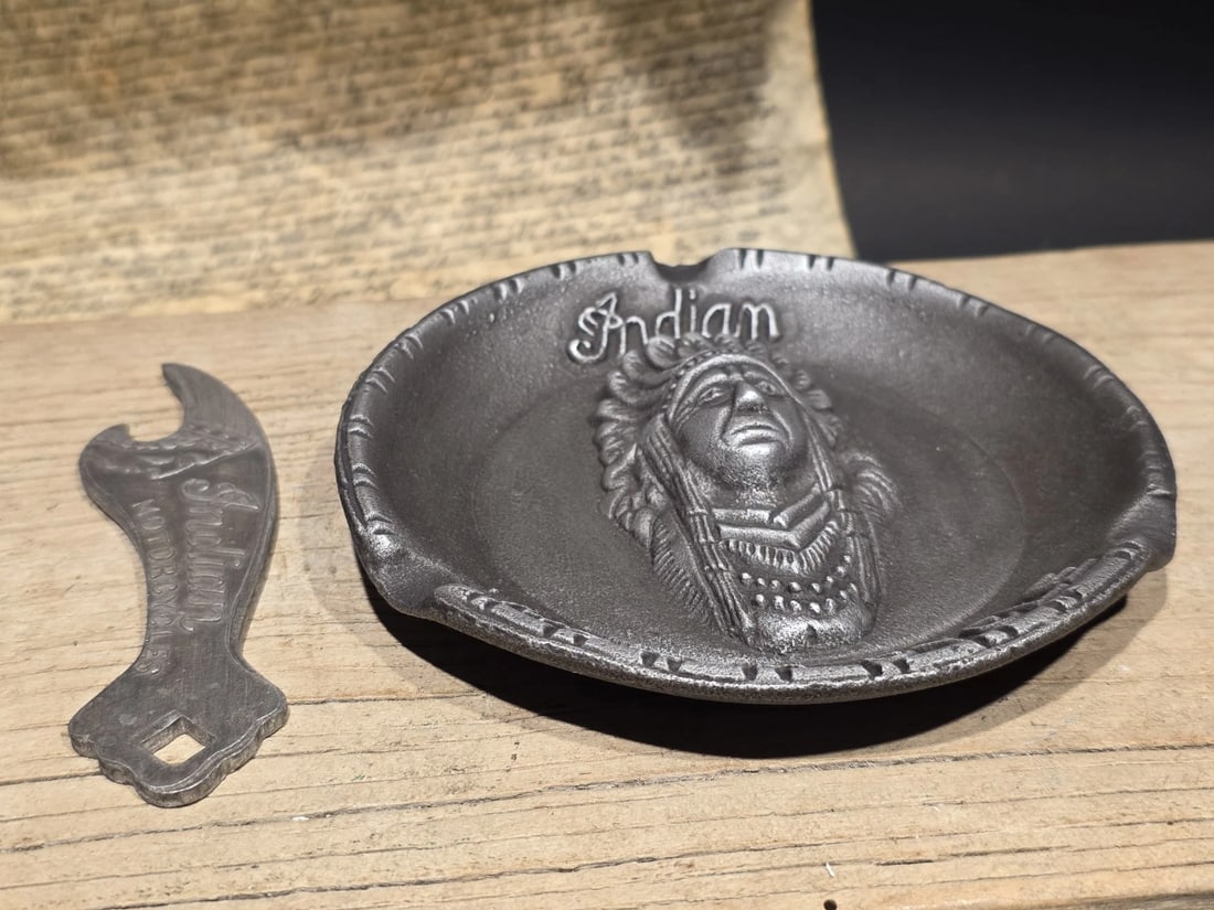 indian Motorcycle Ash Tray and Bottle Opener Set - 4