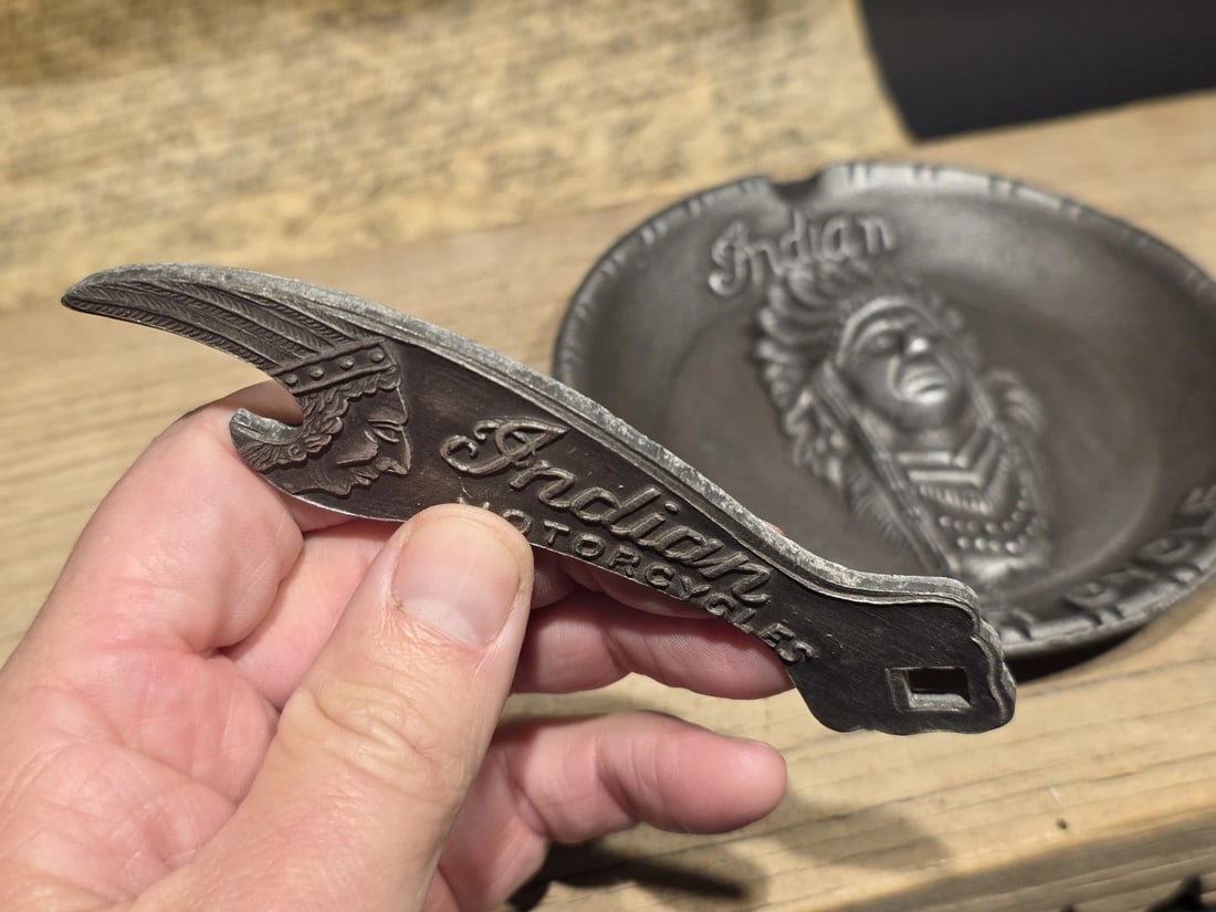 indian Motorcycle Ash Tray and Bottle Opener Set - 5