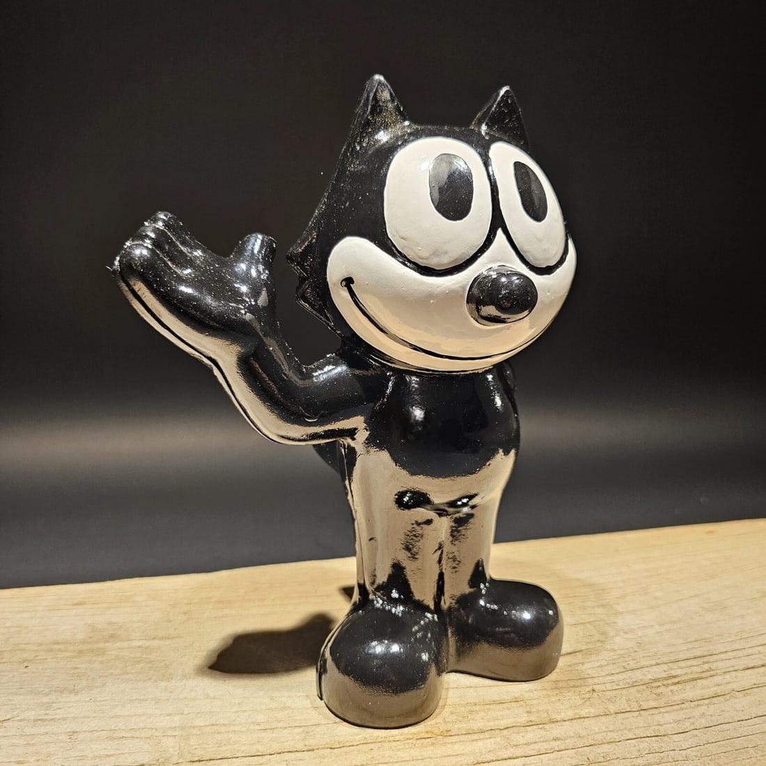 8 1/2" Black Cast iron Felix Coin Bank - 7