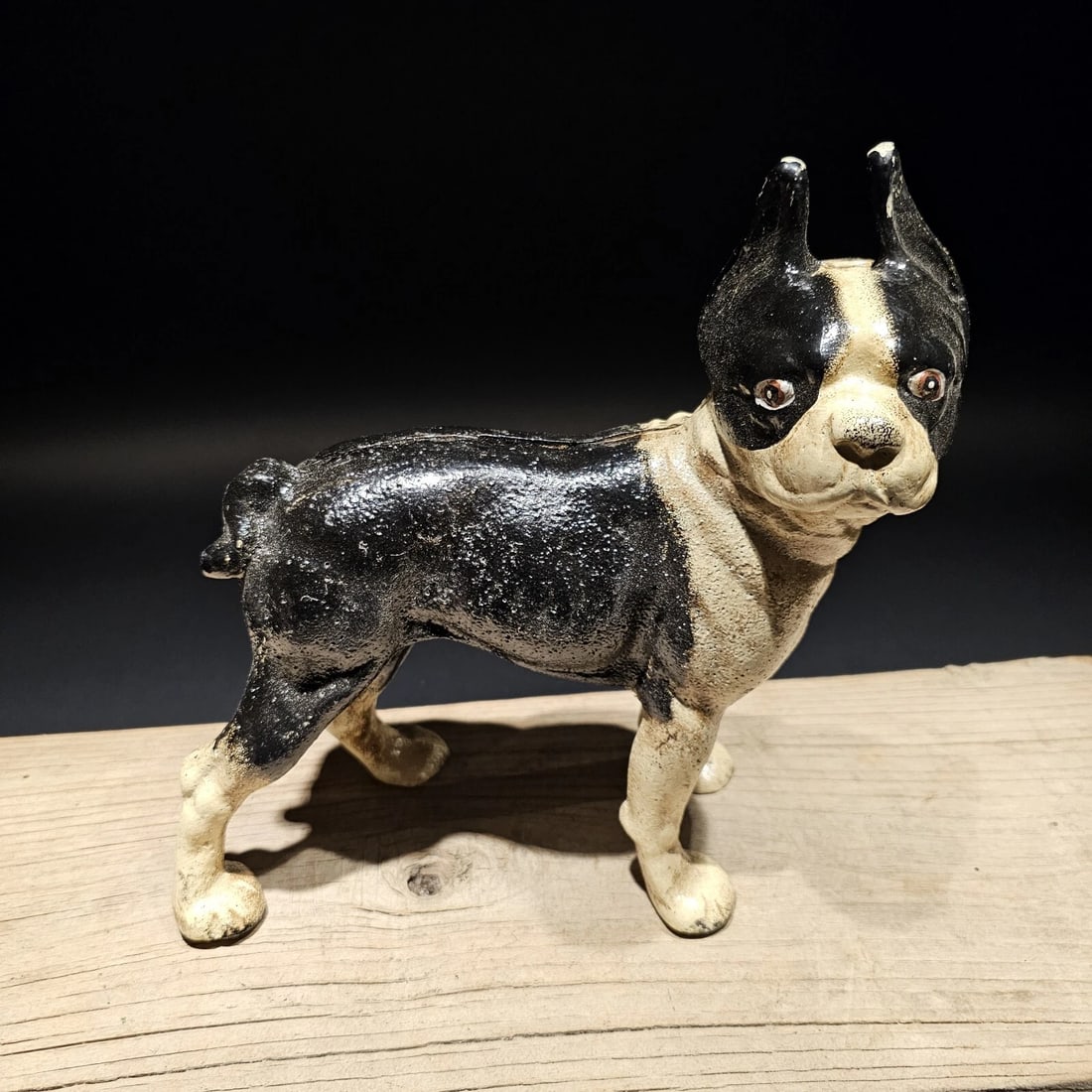 Cast iron Boston Terrier Dog Door Stop Coin Bank - 3