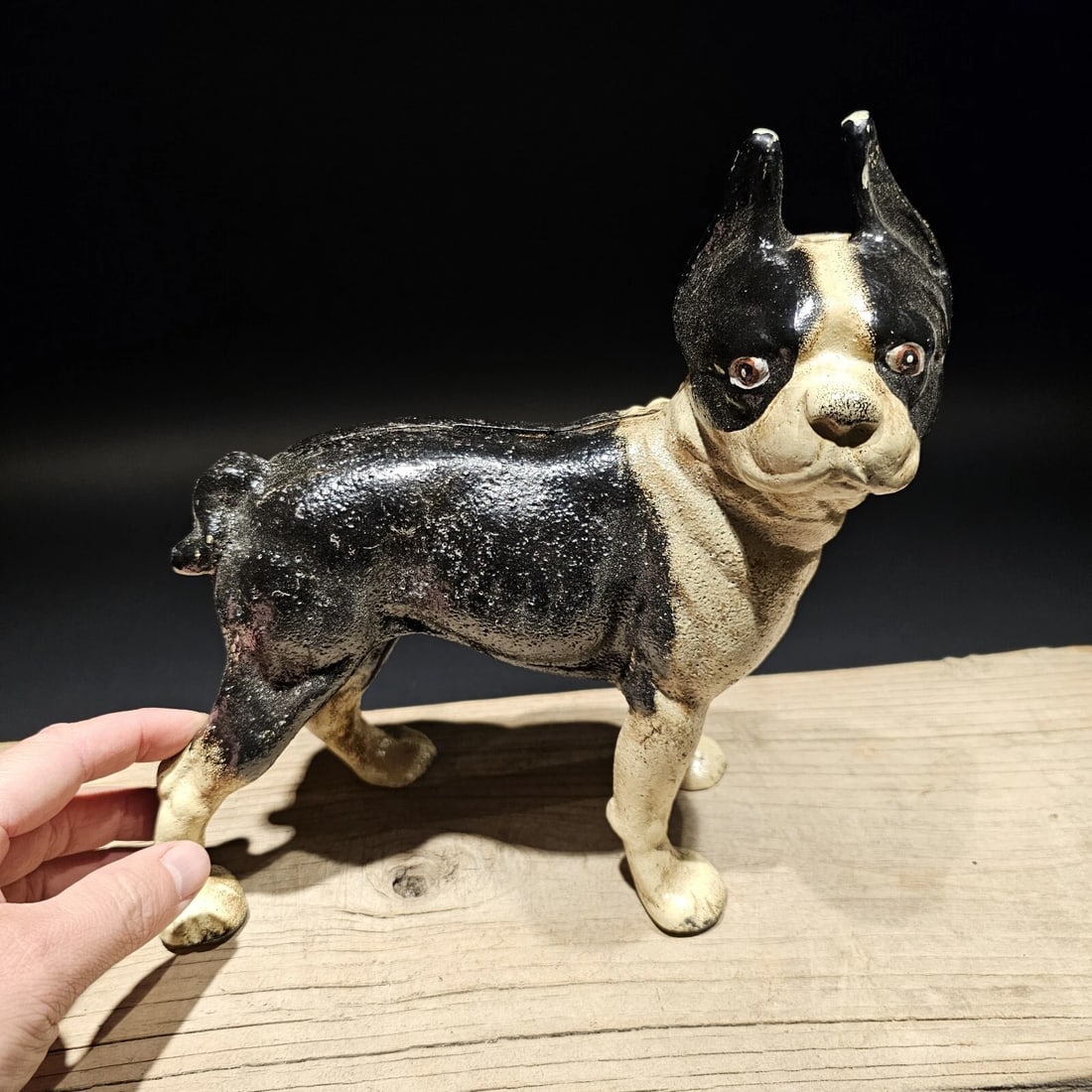 Cast iron Boston Terrier Dog Door Stop Coin Bank - 4