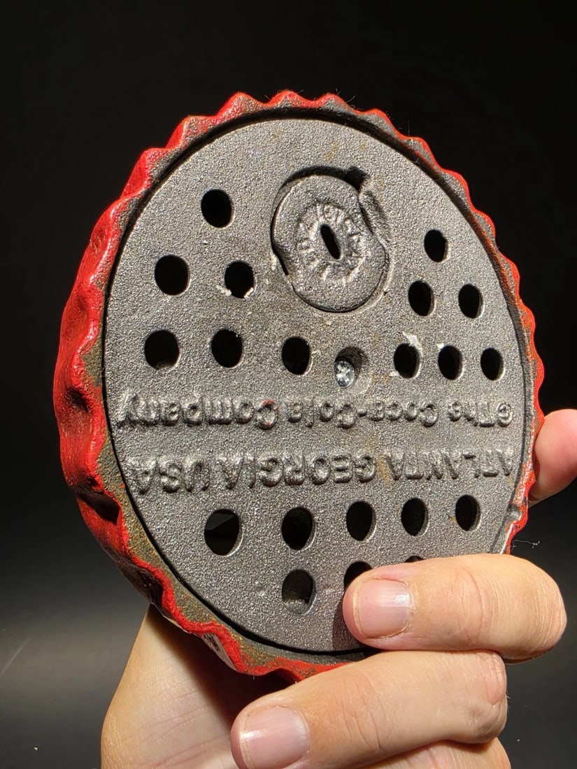 Cast iron Coca Cola Bottle Cap Coin Bank Atlanta Ga. - 2