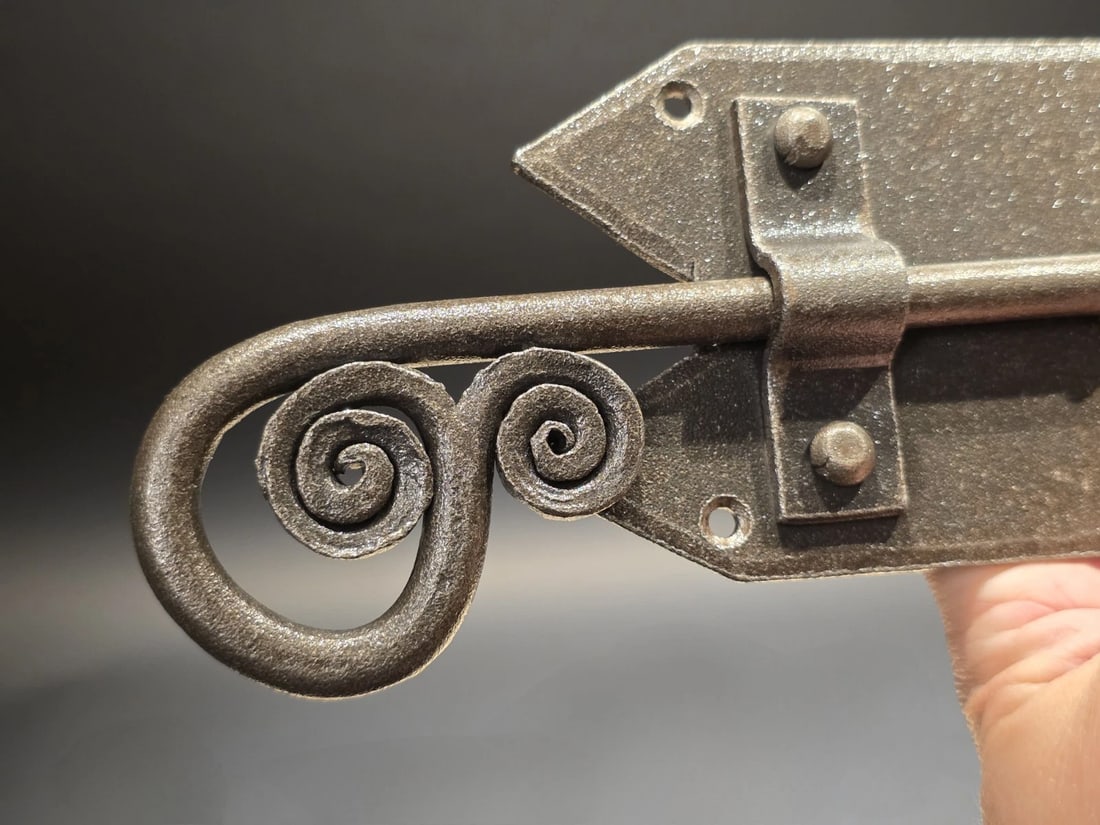 Pennsylvania German Slide Latch Hand Forged Primitive iron - 3