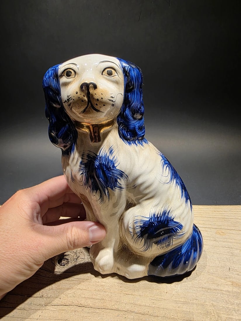 8" Blue Staffordshire Spaniel Dog Figurine - 2