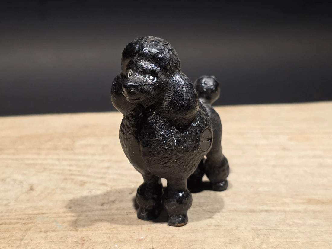 Cast iron Poodle Dog Figurine Black Poodle Statue - 7