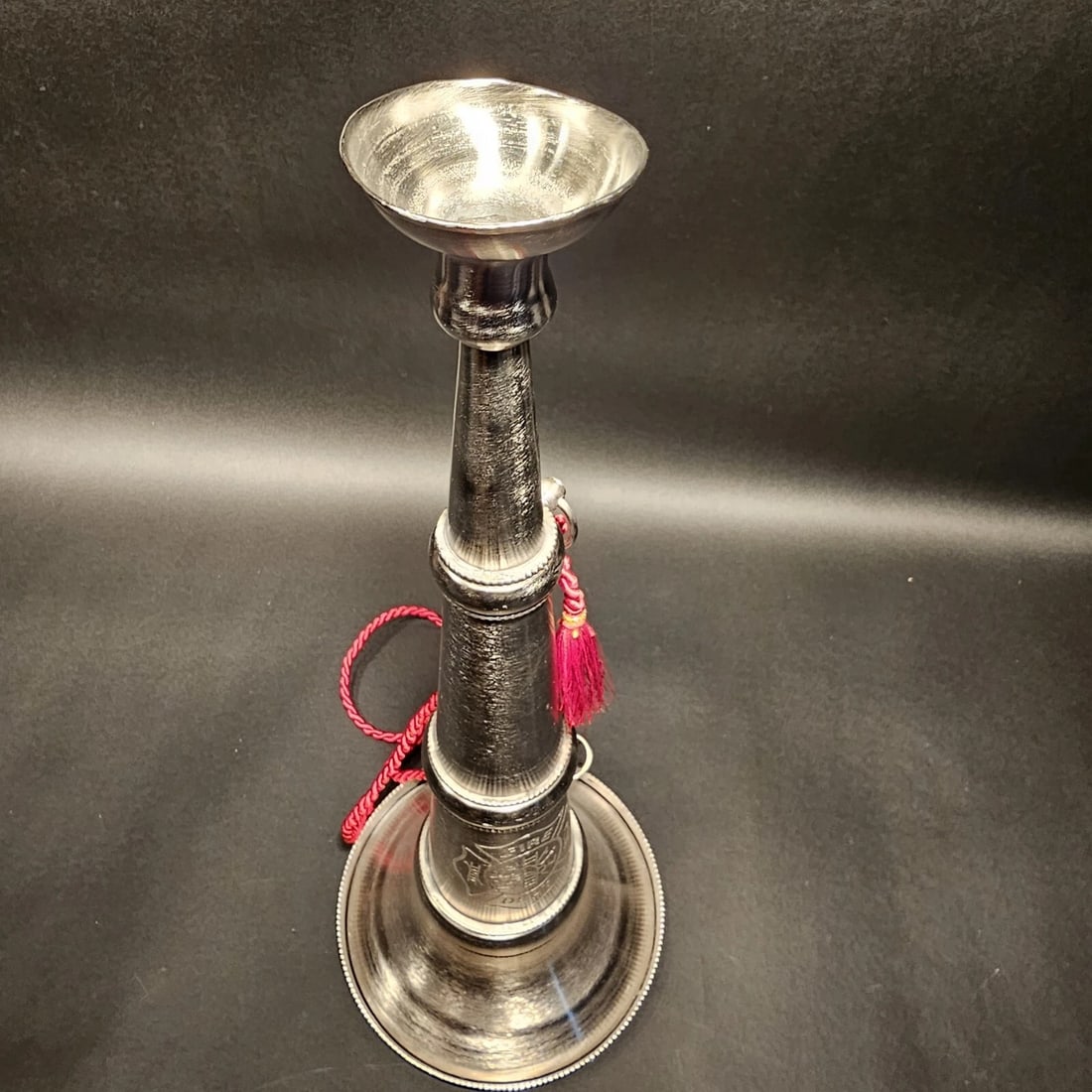 16 1/2" Silver Fireman Presentation Speaking Trumpet - 7
