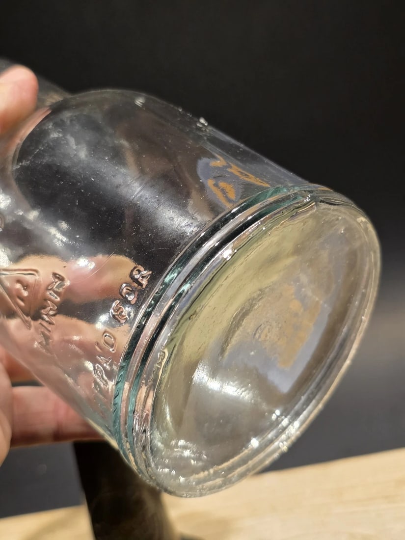 1930s Style Glass Power Lube Oil Bottle w Spout - 3
