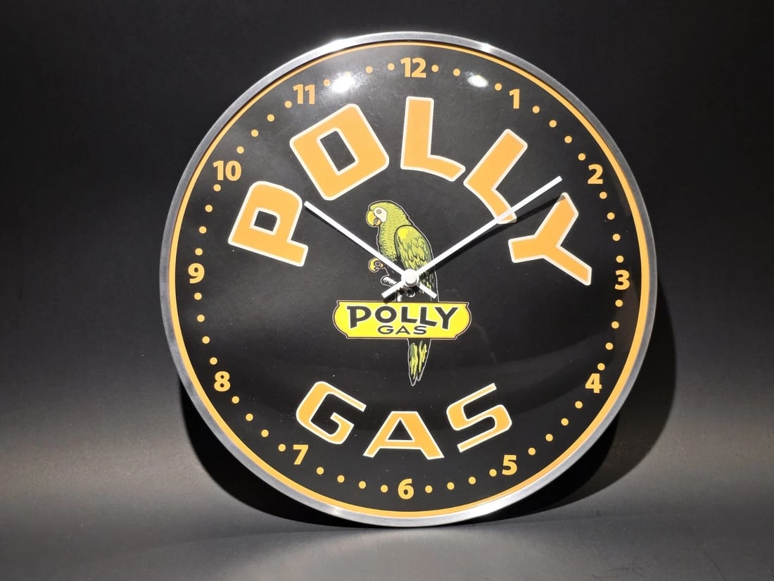 Round Polly Gas Oil Wall Clock Sign - 7
