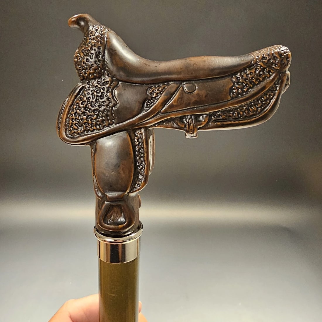 36" Western Saddle Derby Walking Stick Cane - 2