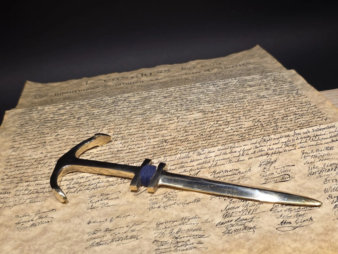 8" Vintage Style Brass Anchor Letter Opener Nautical Desk Accessory - 10