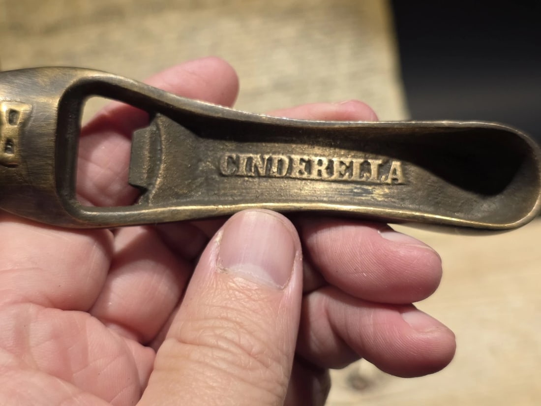 5" Brass "Cinderella" High Heel Shoe Bottle Opener - 7