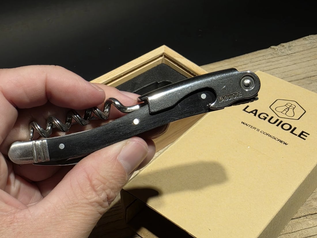 Laguiole Corkscrew with Black Horn Handles - 2