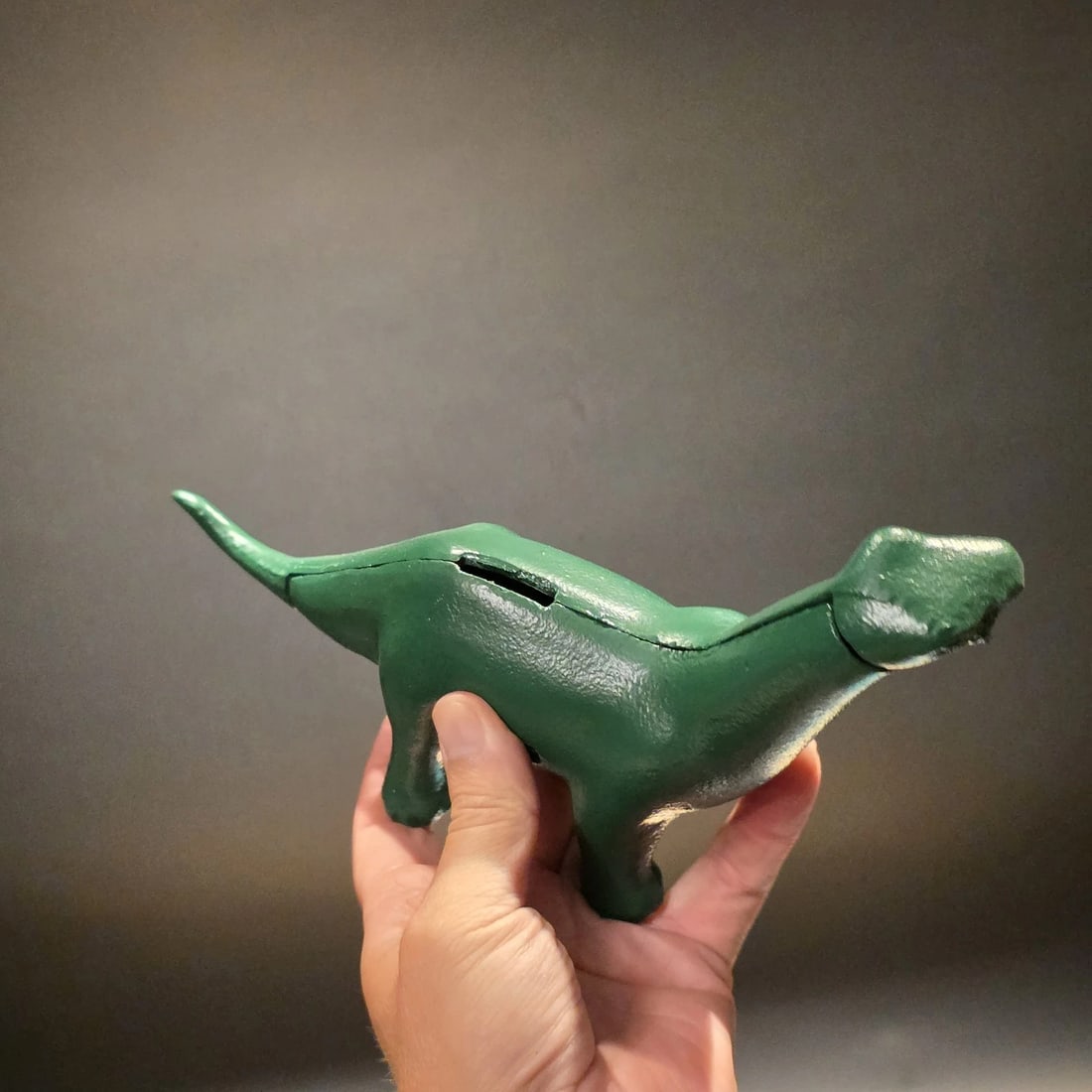 Cast iron Brontosaurus Dinosaur Coin Bank - 7