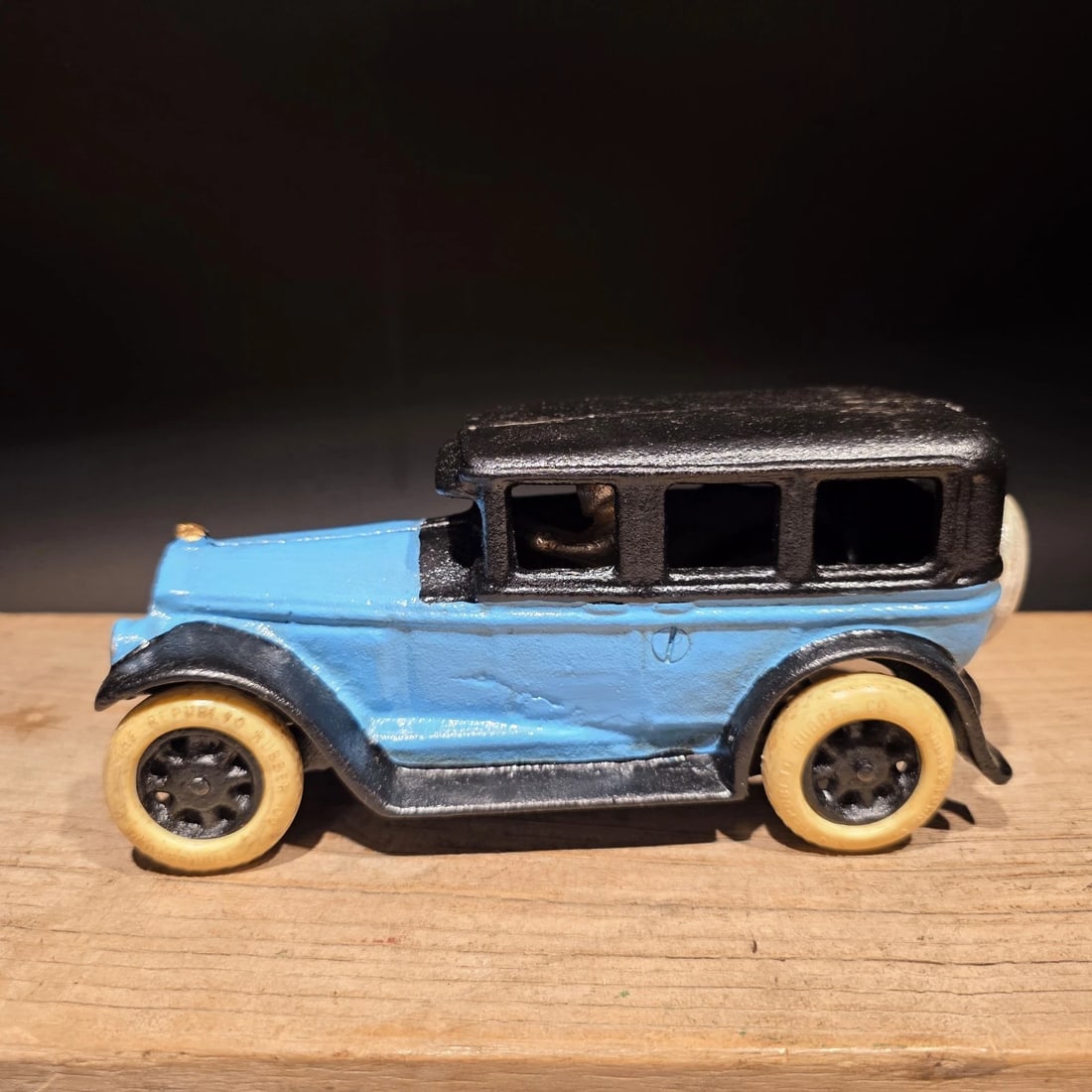 Blue Cast iron Toy Race Car - 3
