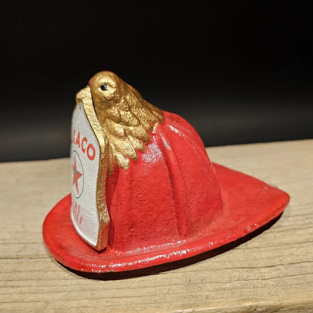 Miniature Cast iron Texaco Fireman Helmet - 8