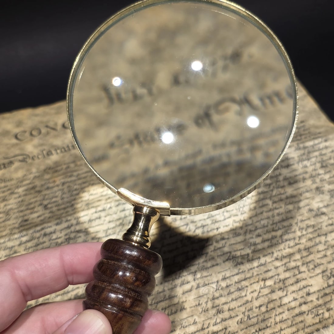 Magnifying Glass w Wood Turned Handle - 7
