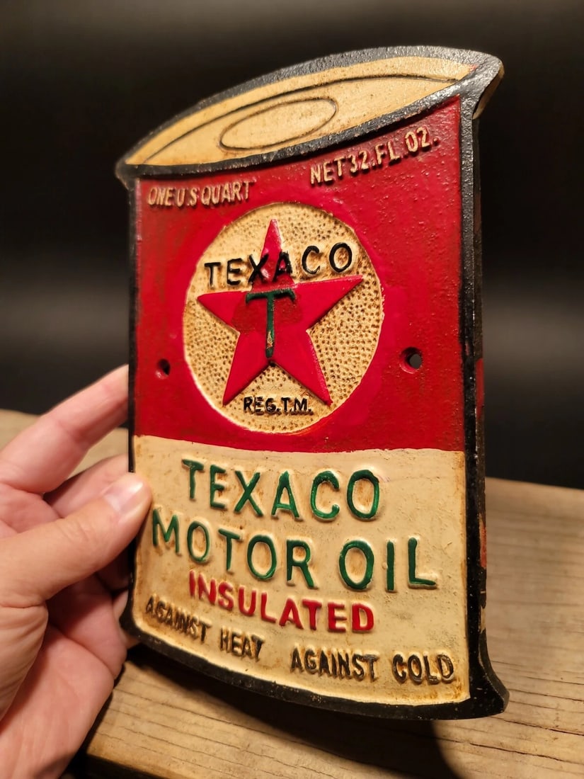 Cast iron Texaco Gas Oil Sign Plaque - 3