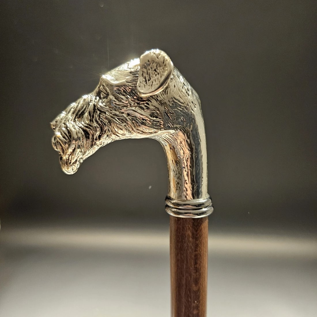 36" Antique Style Fox Terrier Dog Head Walking Stick Cane - 6