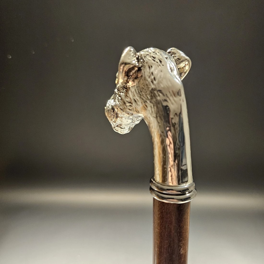 36" Antique Style Fox Terrier Dog Head Walking Stick Cane - 8