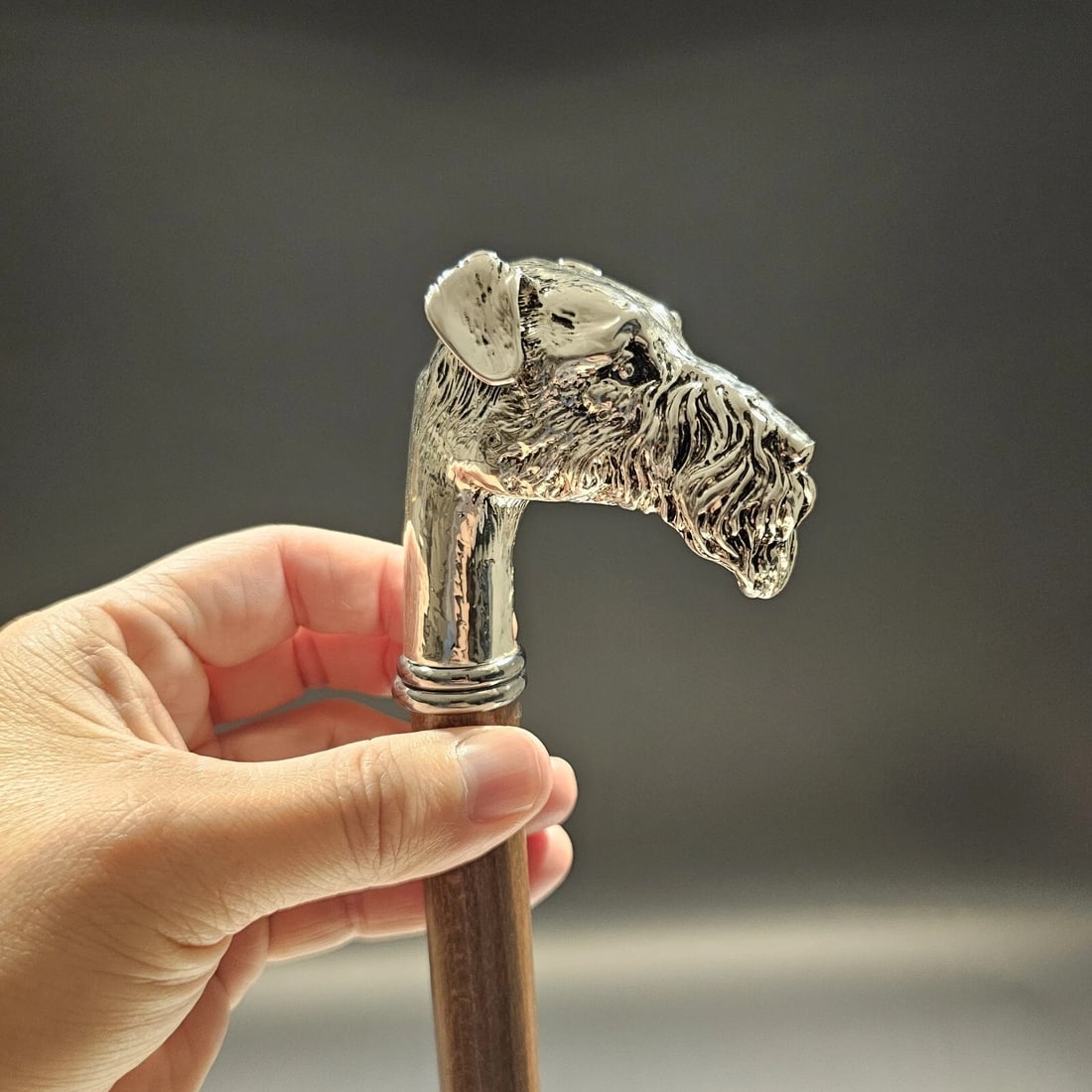 36" Antique Style Fox Terrier Dog Head Walking Stick Cane - 9