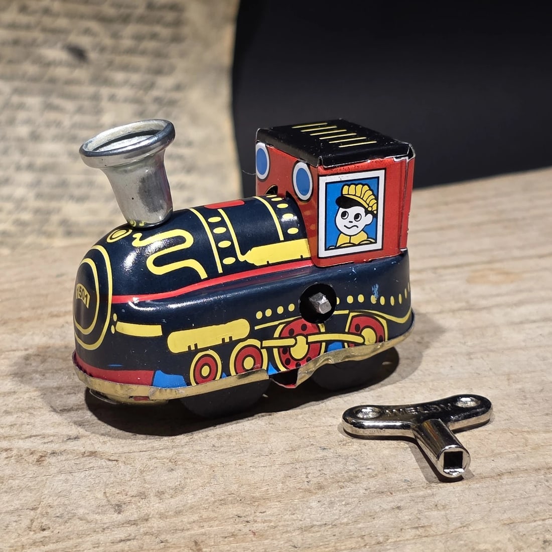 Tin Litho Locomotive Toy Wind Up Train Engine - 3